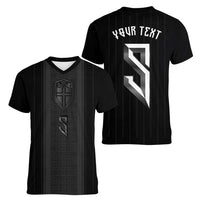Custom Norwegian Football Women V-Neck T-Shirt Runic and Nordic Motifs - Wonder Print Shop