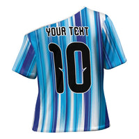 Custom Argentina Football Cross Shoulder Shirt La Albiceleste 2026 - Wonder Print Shop