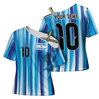 Custom Argentina Football Cross Shoulder Shirt La Albiceleste 2026 - Wonder Print Shop