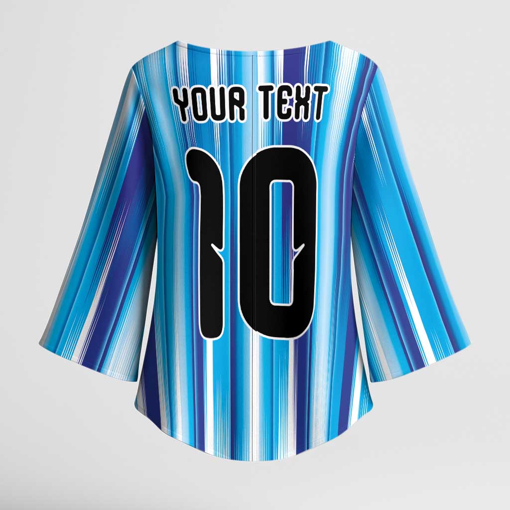 Custom Argentina Football Kimono Sleeve Blouse La Albiceleste 2026 - Wonder Print Shop