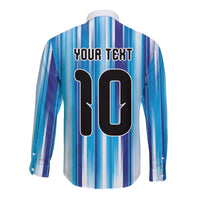 Custom Argentina Football Long Sleeve Button Shirt La Albiceleste 2026 - Wonder Print Shop