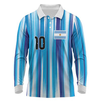 Custom Argentina Football Long Sleeve Polo Shirt La Albiceleste 2026 - Wonder Print Shop