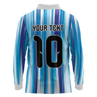 Custom Argentina Football Long Sleeve Polo Shirt La Albiceleste 2026 - Wonder Print Shop