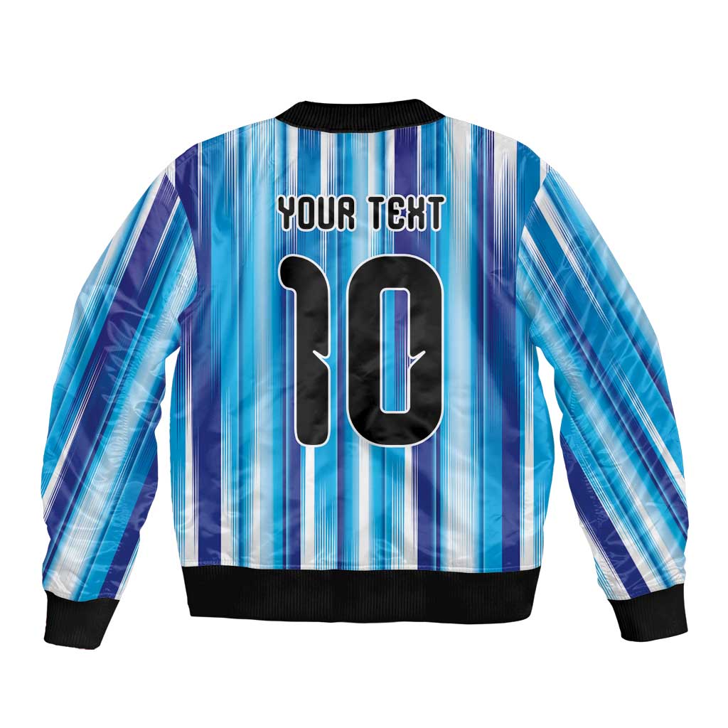 Custom Argentina Football Sleeve Zip Bomber Jacket La Albiceleste 2026 - Wonder Print Shop