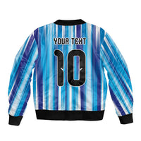 Custom Argentina Football Sleeve Zip Bomber Jacket La Albiceleste 2026 - Wonder Print Shop