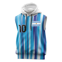 Custom Argentina Football Sleeveless Hoodie La Albiceleste 2026 - Wonder Print Shop