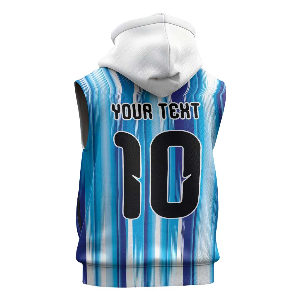 Custom Argentina Football Sleeveless Hoodie La Albiceleste 2026 - Wonder Print Shop