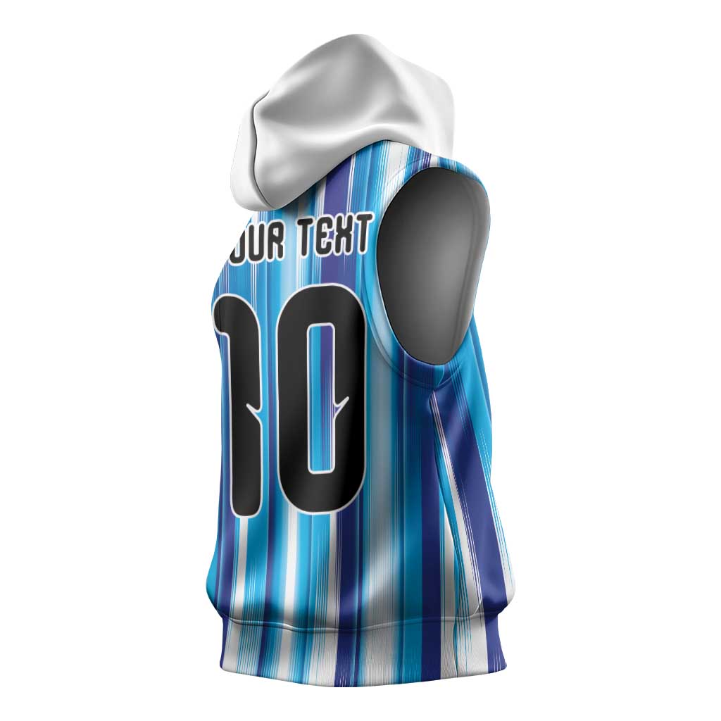 Custom Argentina Football Sleeveless Hoodie La Albiceleste 2026 - Wonder Print Shop