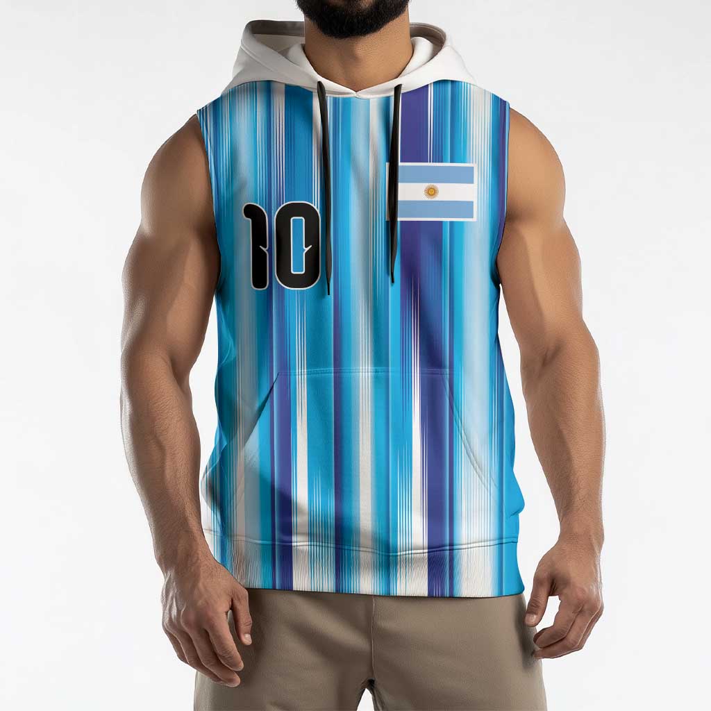 Custom Argentina Football Sleeveless Hoodie La Albiceleste 2026 - Wonder Print Shop