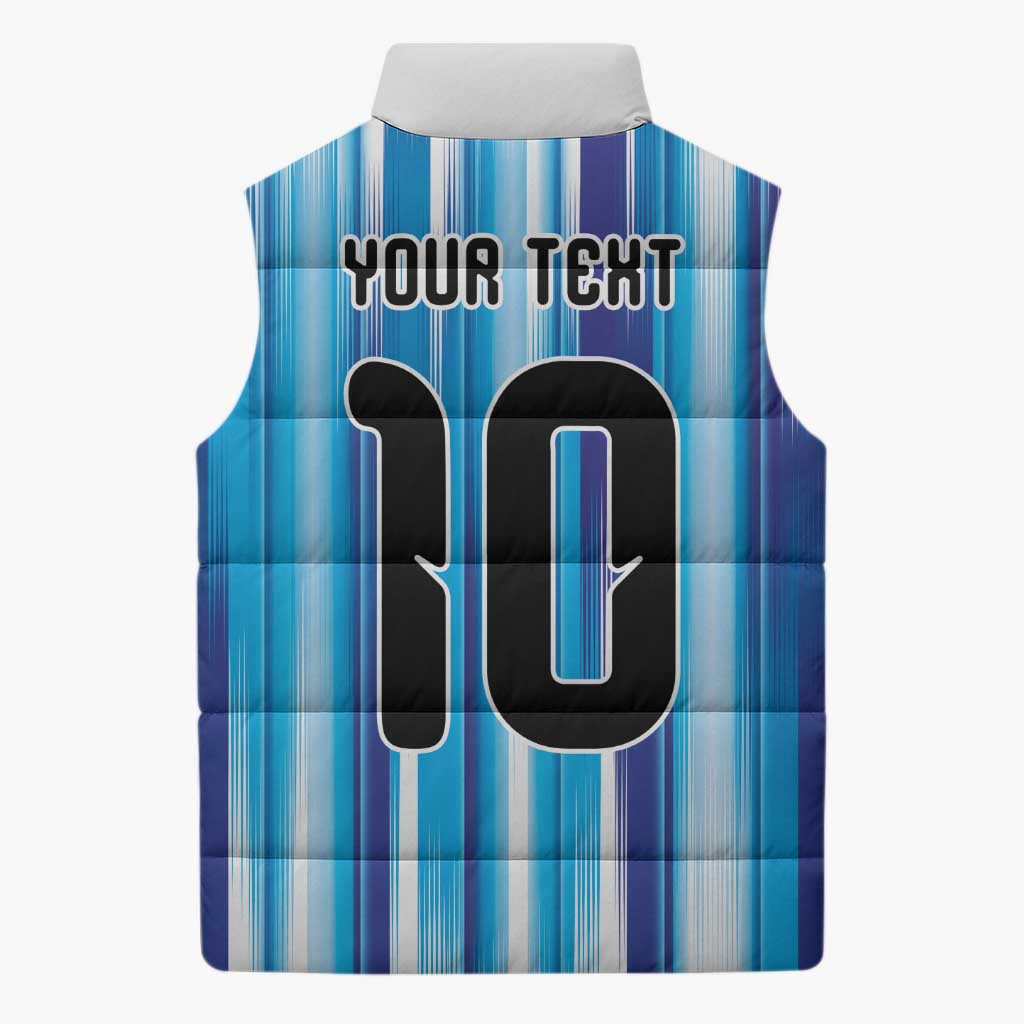Custom Argentina Football Sleeveless Puffer Jacket La Albiceleste 2026 - Wonder Print Shop