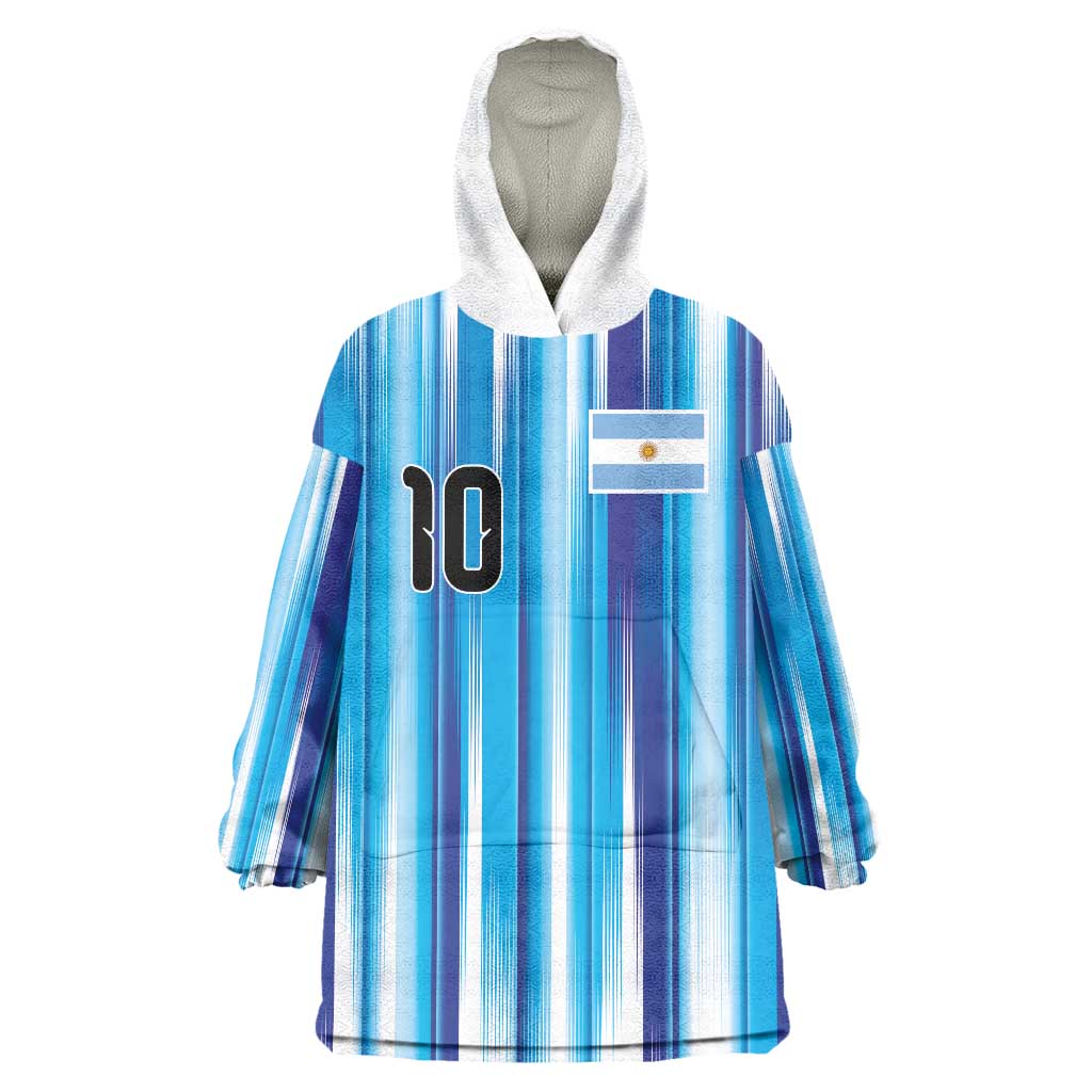 Custom Argentina Football Wearable Blanket Hoodie La Albiceleste 2026 - Wonder Print Shop