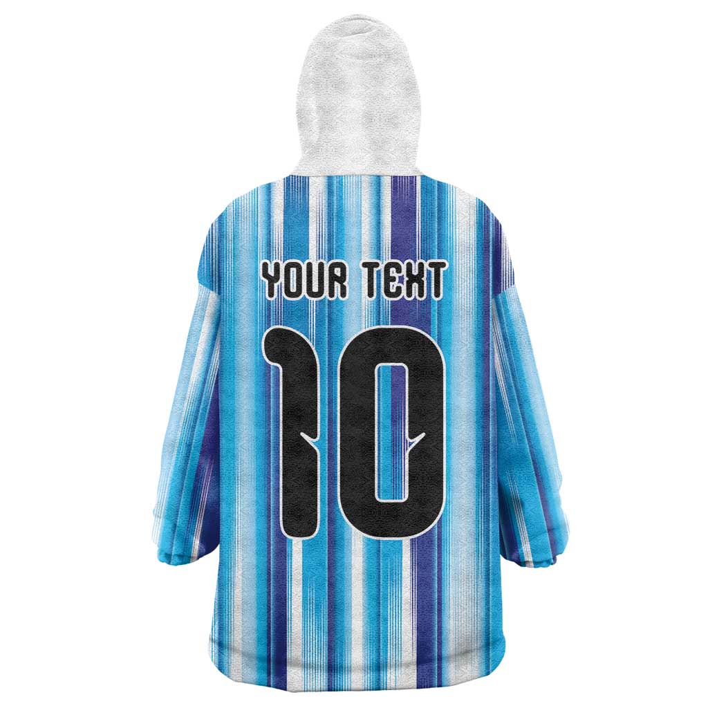 Custom Argentina Football Wearable Blanket Hoodie La Albiceleste 2026 - Wonder Print Shop