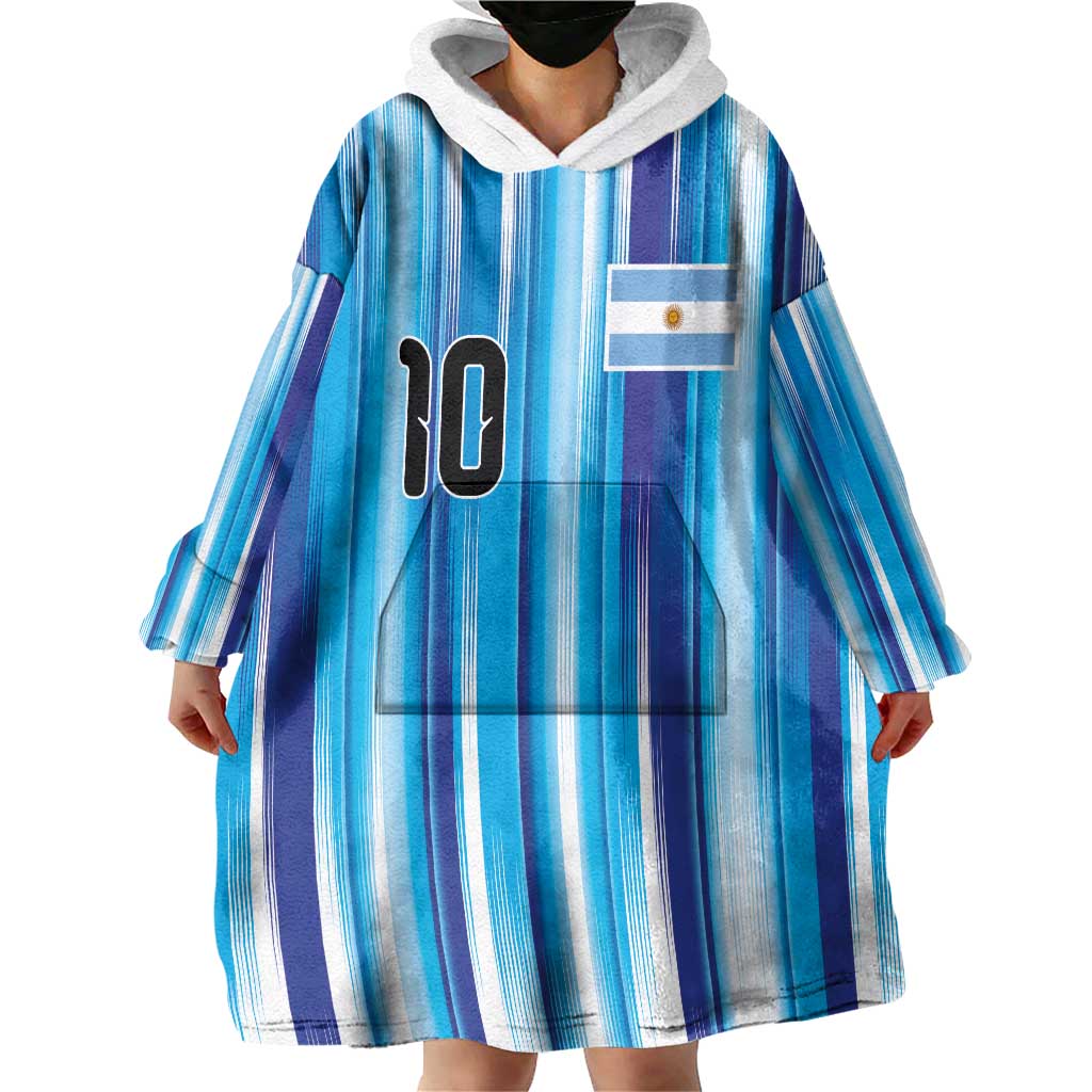 Custom Argentina Football Wearable Blanket Hoodie La Albiceleste 2026 - Wonder Print Shop