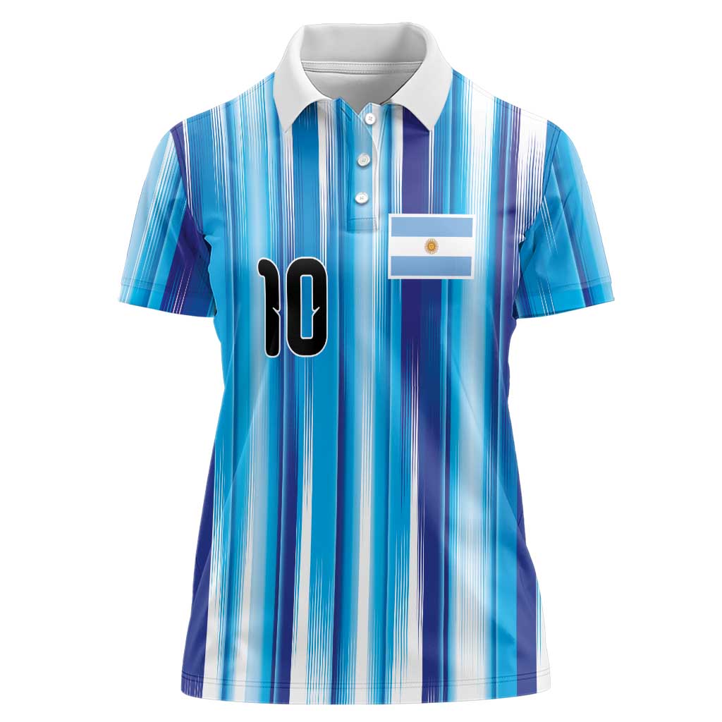 Custom Argentina Football Women Polo Shirt La Albiceleste 2026 - Wonder Print Shop