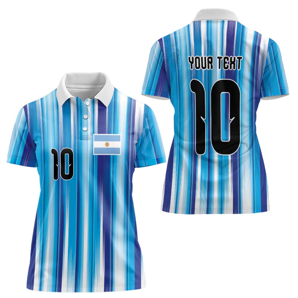 Custom Argentina Football Women Polo Shirt La Albiceleste 2026 - Wonder Print Shop