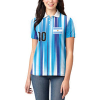 Custom Argentina Football Women Polo Shirt La Albiceleste 2026 - Wonder Print Shop
