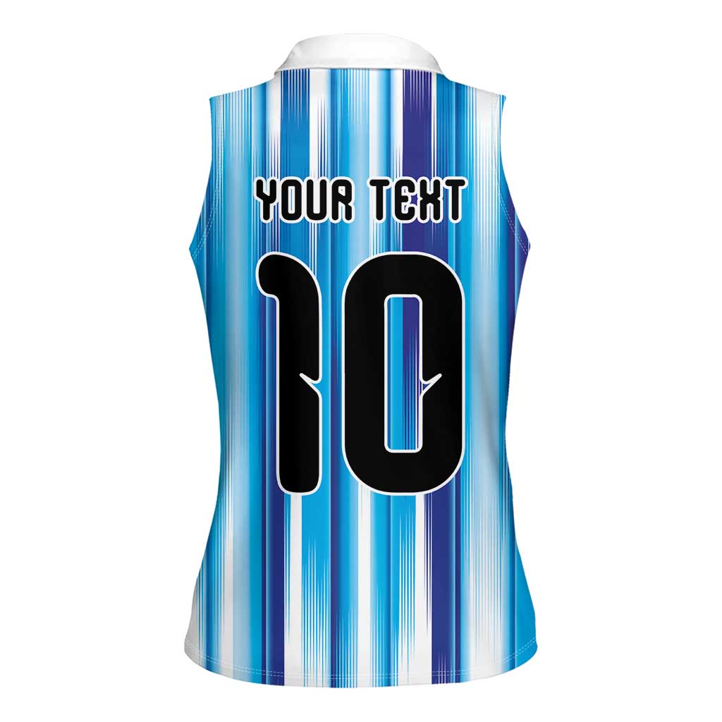 Custom Argentina Football Women Sleeveless Polo Shirt La Albiceleste 2026 - Wonder Print Shop
