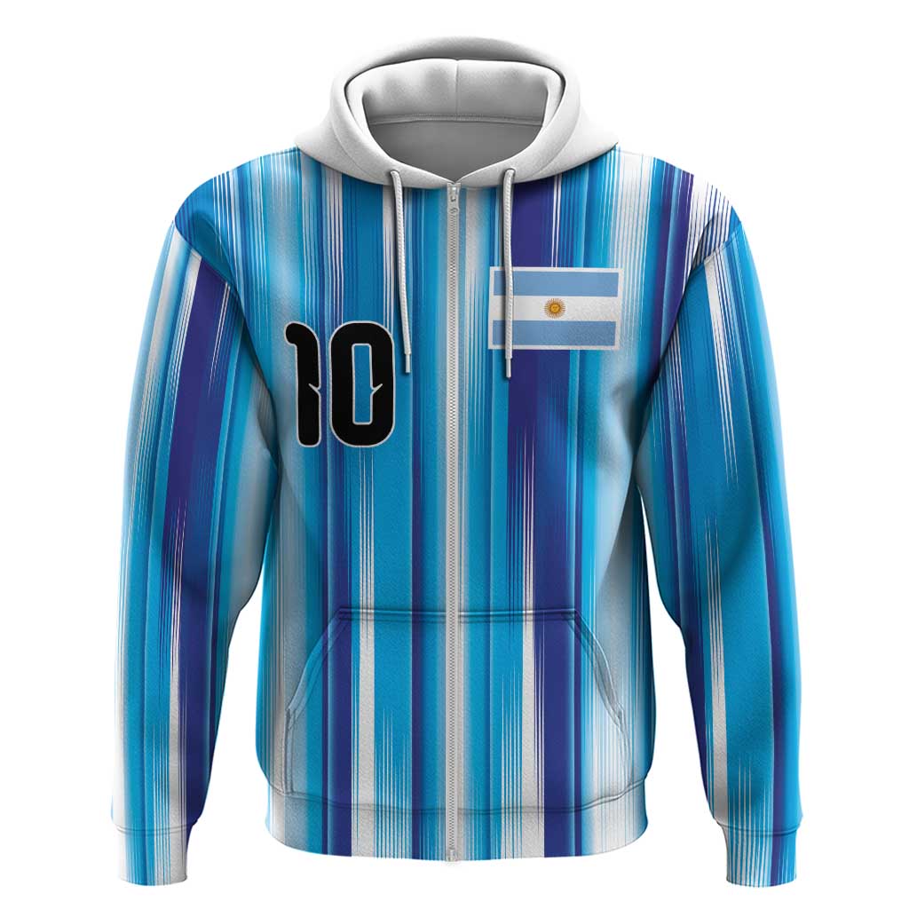 Custom Argentina Football Zip Hoodie La Albiceleste 2026 - Wonder Print Shop