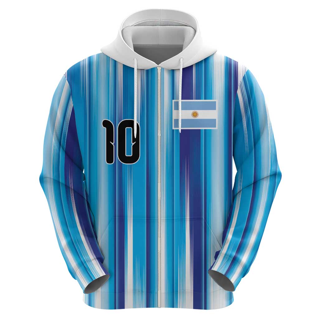 Custom Argentina Football Zip Hoodie La Albiceleste 2026 - Wonder Print Shop