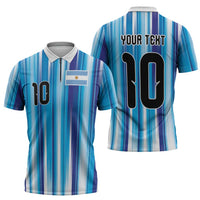 Custom Argentina Football Zipper Polo Shirt La Albiceleste 2026 - Wonder Print Shop