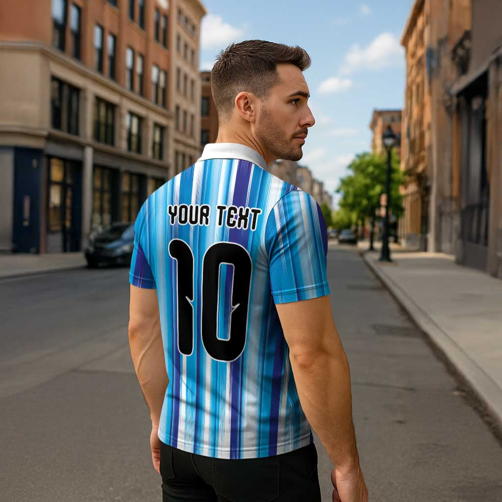Custom Argentina Football Zipper Polo Shirt La Albiceleste 2026 - Wonder Print Shop