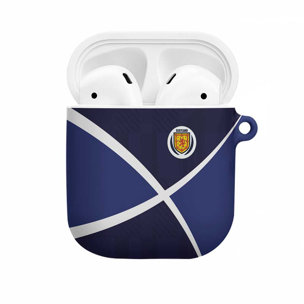 Scotland Football AirPods Case Tartan Patchwork Pattern Scottish Saltire Flag Style