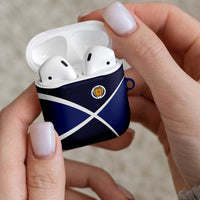 Scotland Football AirPods Case Tartan Patchwork Pattern Scottish Saltire Flag Style