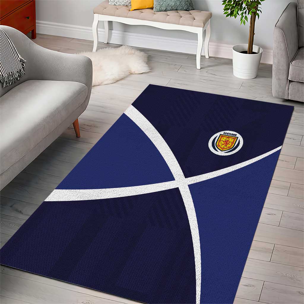 Scotland Football Area Rug Tartan Patchwork Pattern Scottish Saltire Flag Style