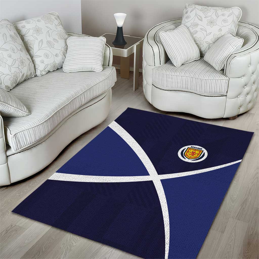 Scotland Football Area Rug Tartan Patchwork Pattern Scottish Saltire Flag Style