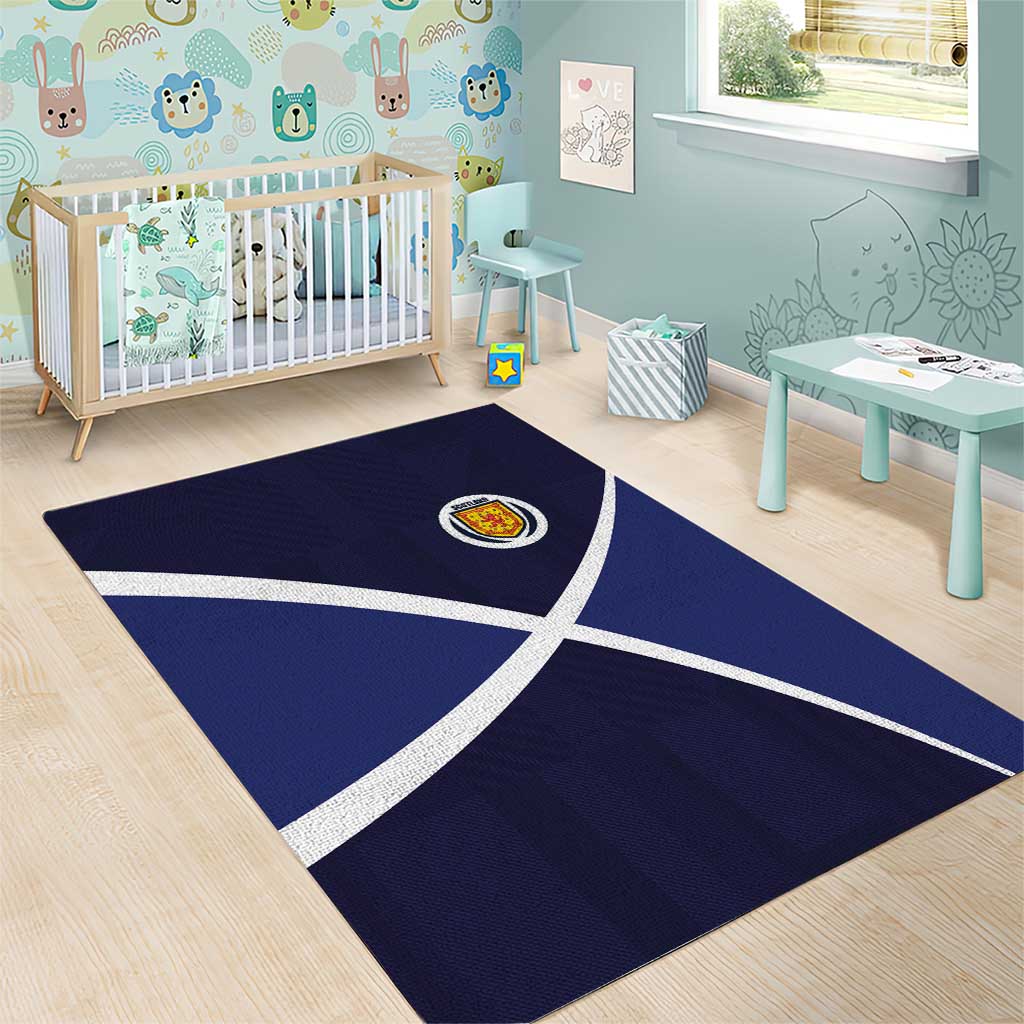Scotland Football Area Rug Tartan Patchwork Pattern Scottish Saltire Flag Style