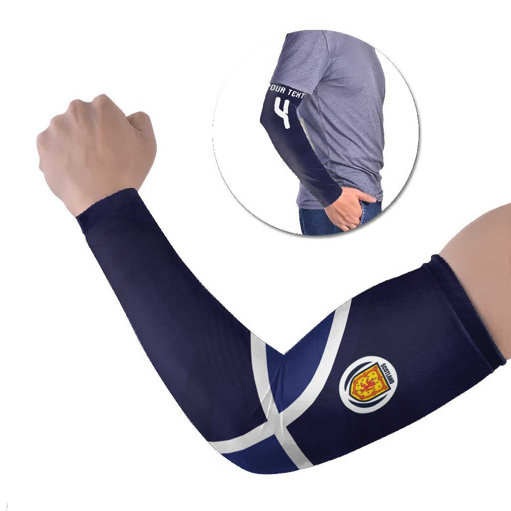 Custom Scotland Football Arm Sleeves Tartan Patchwork Pattern Scottish Saltire Flag Style