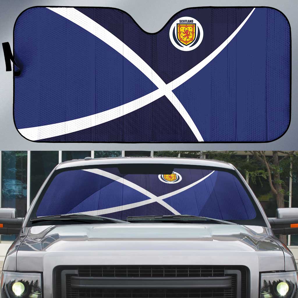 Scotland Football Auto Sun Shade Tartan Patchwork Pattern Scottish Saltire Flag Style