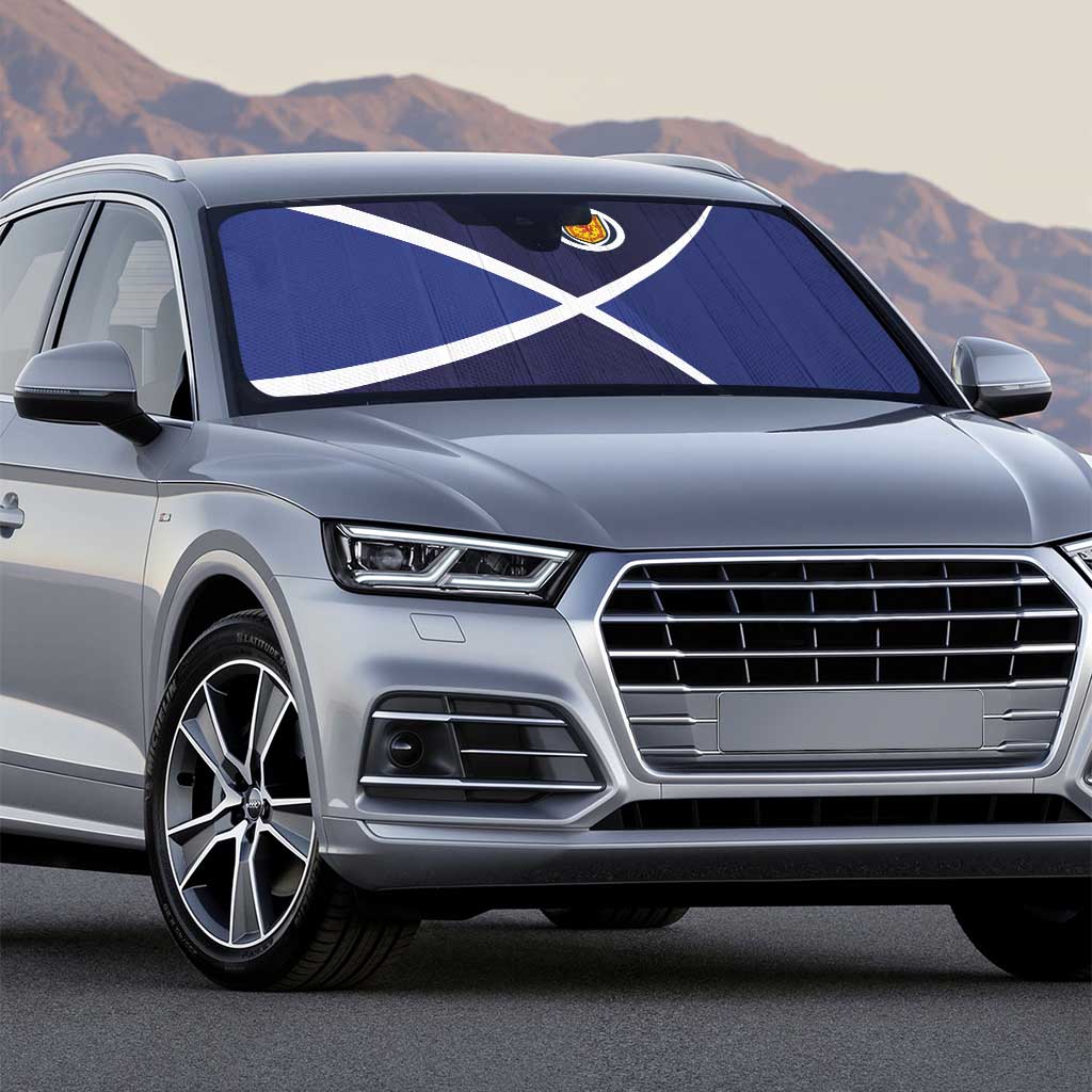 Scotland Football Auto Sun Shade Tartan Patchwork Pattern Scottish Saltire Flag Style