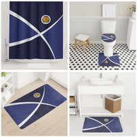Scotland Football Bathroom Set Tartan Patchwork Pattern Scottish Saltire Flag Style