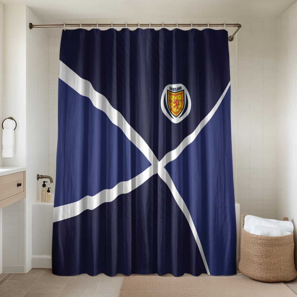 Scotland Football Bathroom Set Tartan Patchwork Pattern Scottish Saltire Flag Style