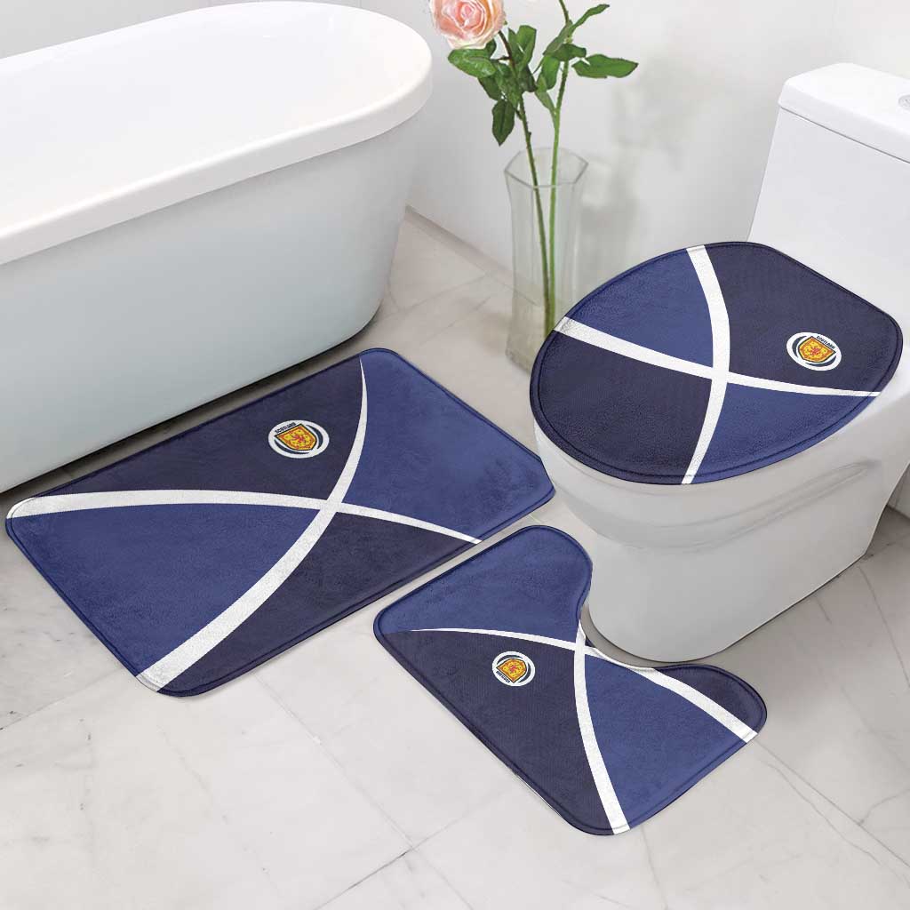 Scotland Football Bathroom Set Tartan Patchwork Pattern Scottish Saltire Flag Style