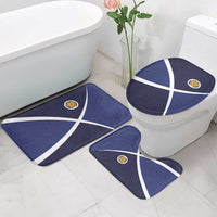 Scotland Football Bathroom Set Tartan Patchwork Pattern Scottish Saltire Flag Style