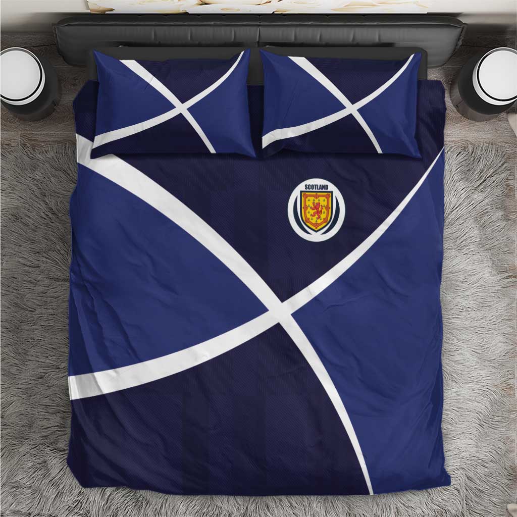 Scotland Football Bedding Set Tartan Patchwork Pattern Scottish Saltire Flag Style