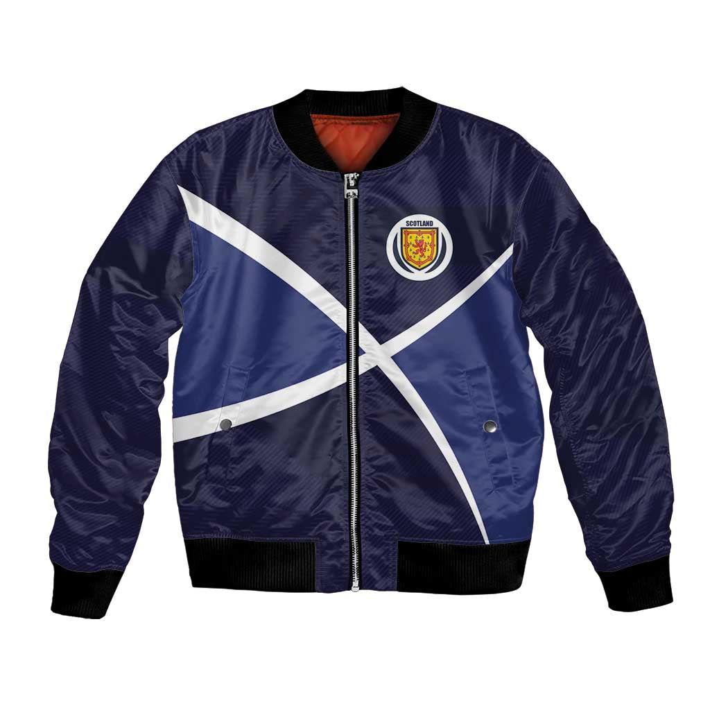 Custom Scotland Football Bomber Jacket Tartan Patchwork Pattern Scottish Saltire Flag Style