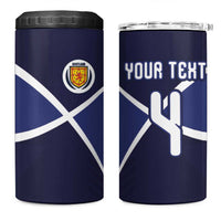 Custom Scotland Football 4 in 1 Can Cooler Tumbler Tartan Patchwork Pattern Scottish Saltire Flag Style