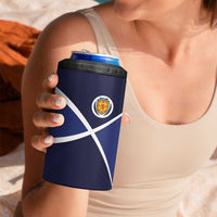 Custom Scotland Football 4 in 1 Can Cooler Tumbler Tartan Patchwork Pattern Scottish Saltire Flag Style