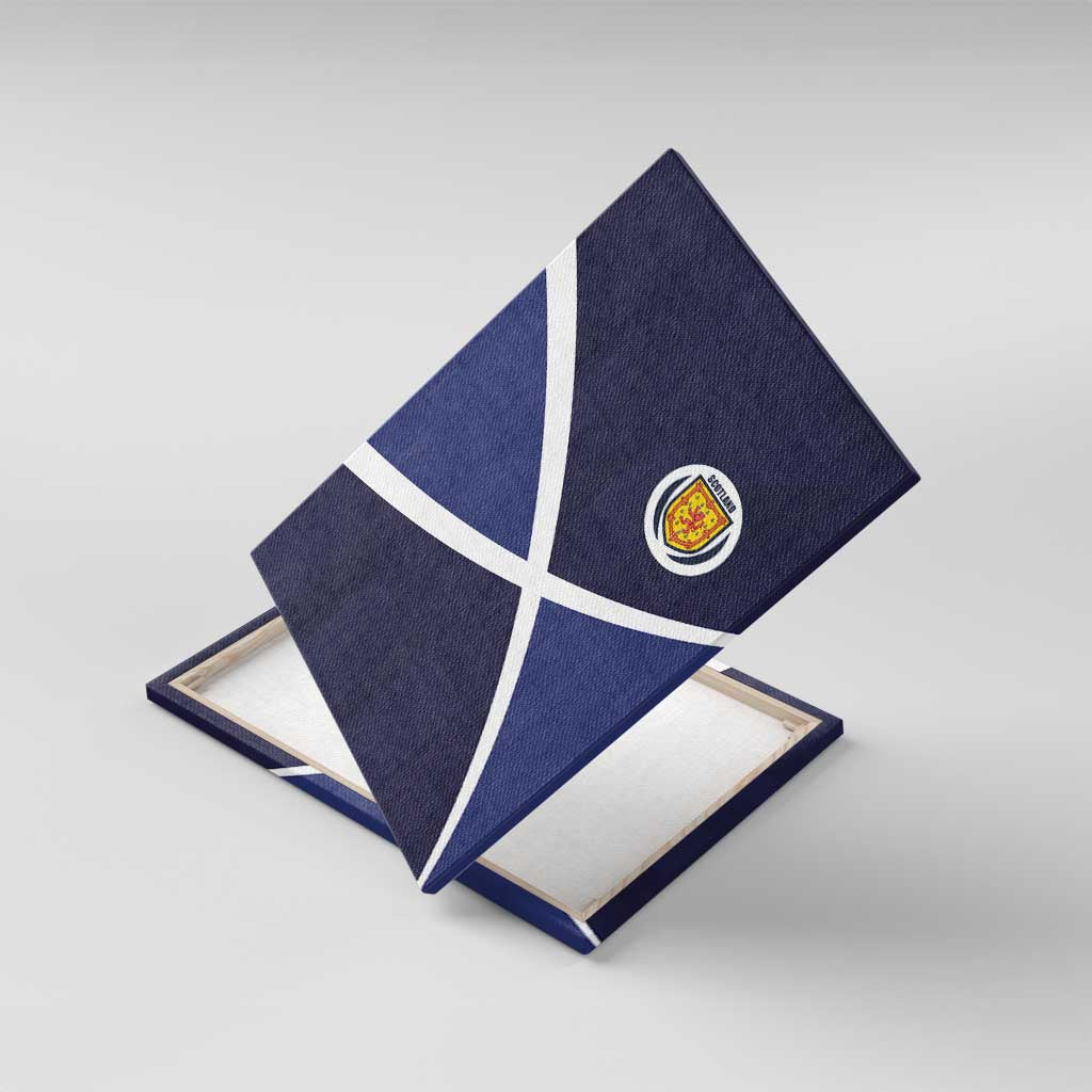 Scotland Football Canvas Wall Art Tartan Patchwork Pattern Scottish Saltire Flag Style