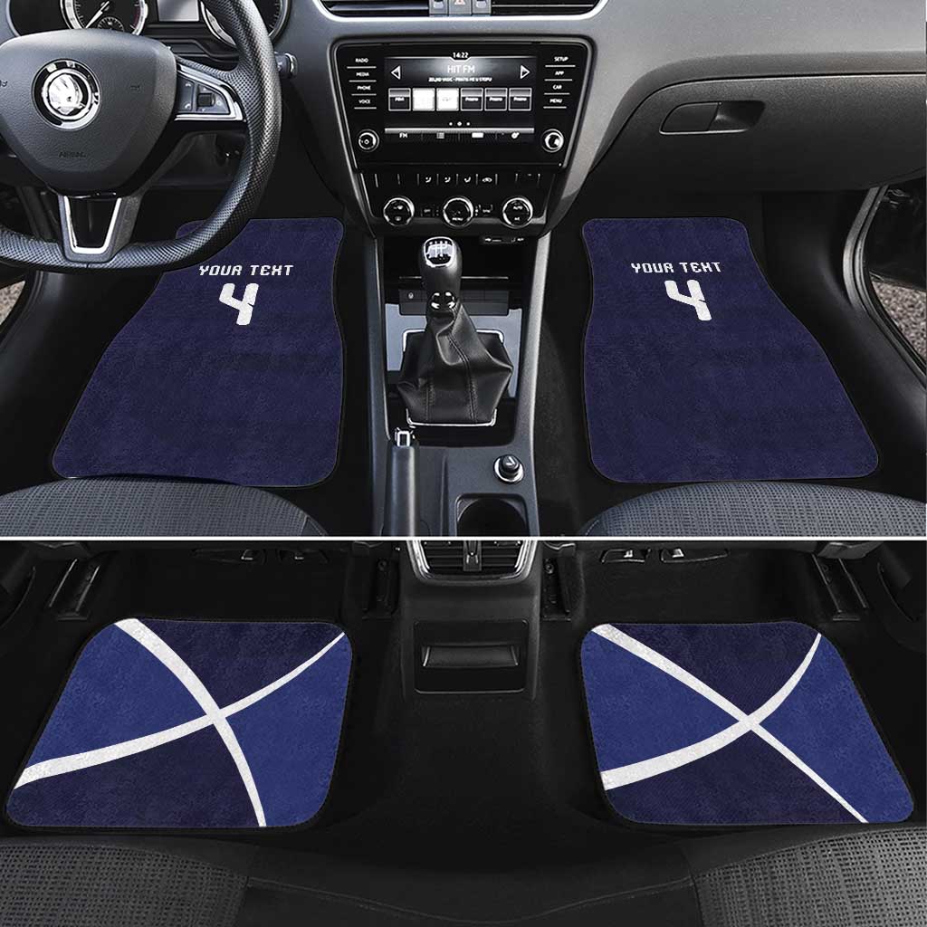 Custom Scotland Football Car Mats Tartan Patchwork Pattern Scottish Saltire Flag Style
