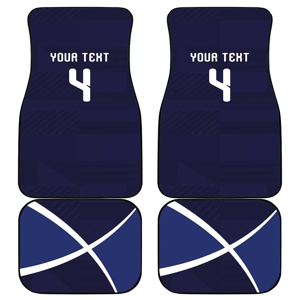 Custom Scotland Football Car Mats Tartan Patchwork Pattern Scottish Saltire Flag Style