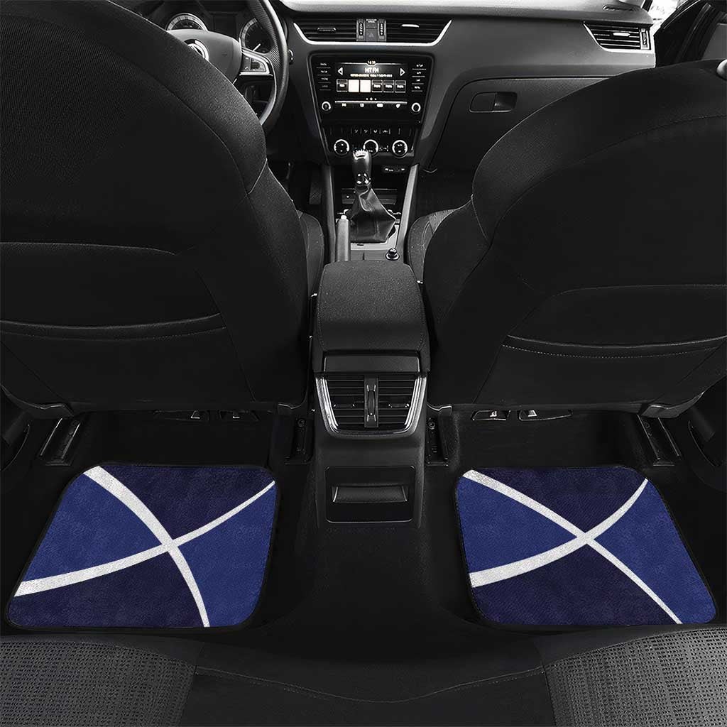 Custom Scotland Football Car Mats Tartan Patchwork Pattern Scottish Saltire Flag Style