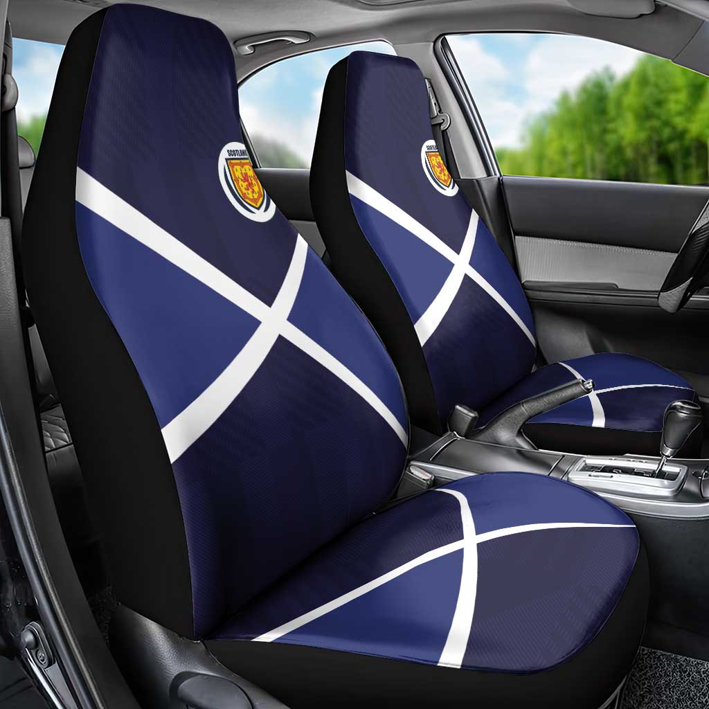 Scotland Football Car Seat Cover Tartan Patchwork Pattern Scottish Saltire Flag Style