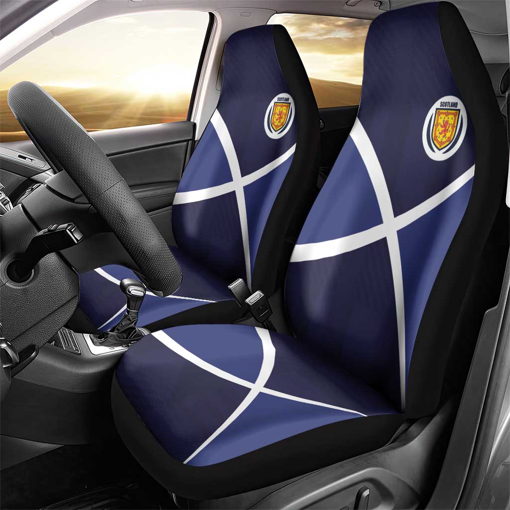 Scotland Football Car Seat Cover Tartan Patchwork Pattern Scottish Saltire Flag Style