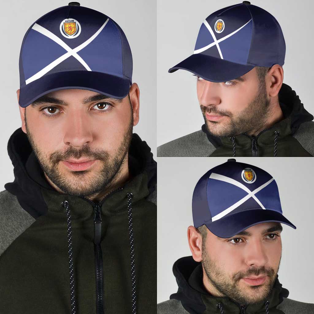 Scotland Football Classic Cap Tartan Patchwork Pattern Scottish Saltire Flag Style