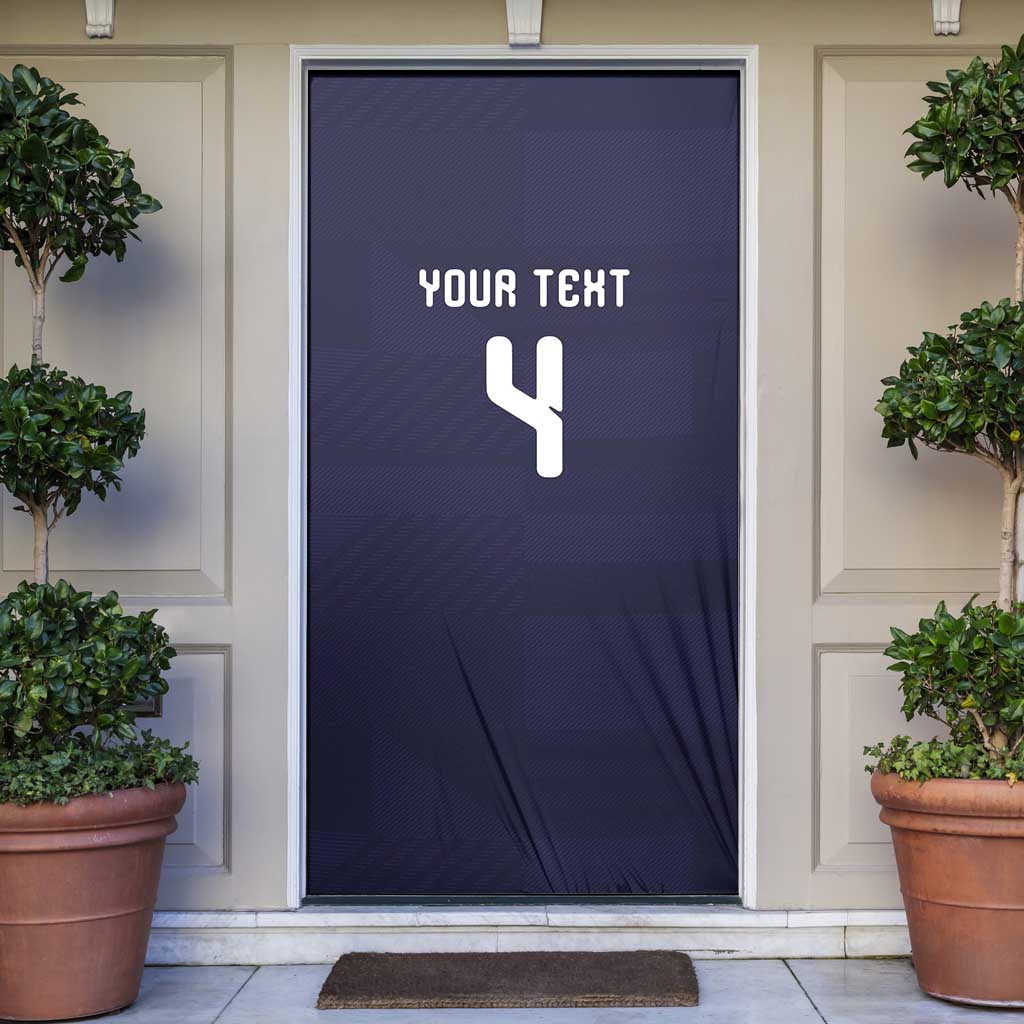 Custom Scotland Football Door Cover Tartan Patchwork Pattern Scottish Saltire Flag Style