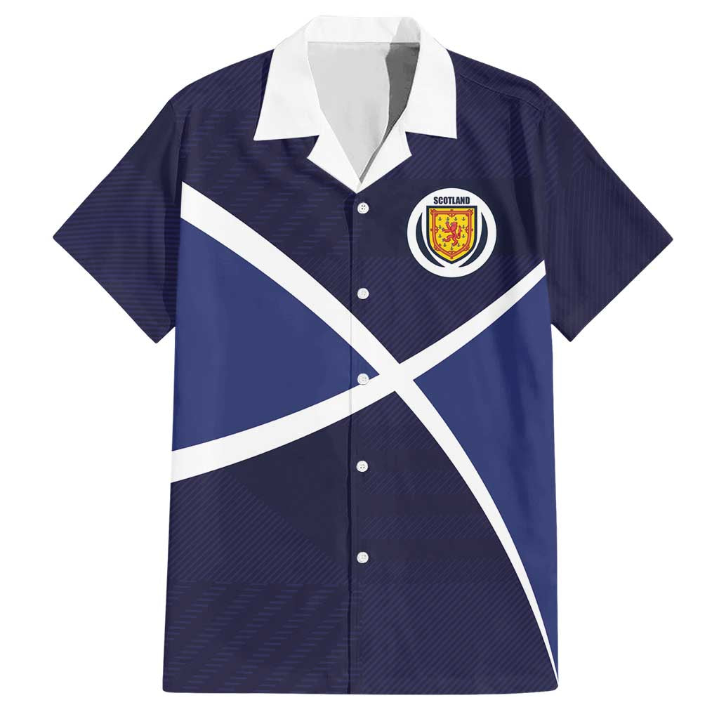 Custom Scotland Football Hawaiian Shirt Tartan Patchwork Pattern Scottish Saltire Flag Style